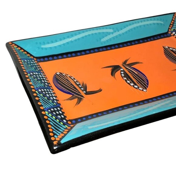 NOMBULELO MKIVA South African Hand Painted Ceramic Slipware Rectangular … - Picture 5 of 9